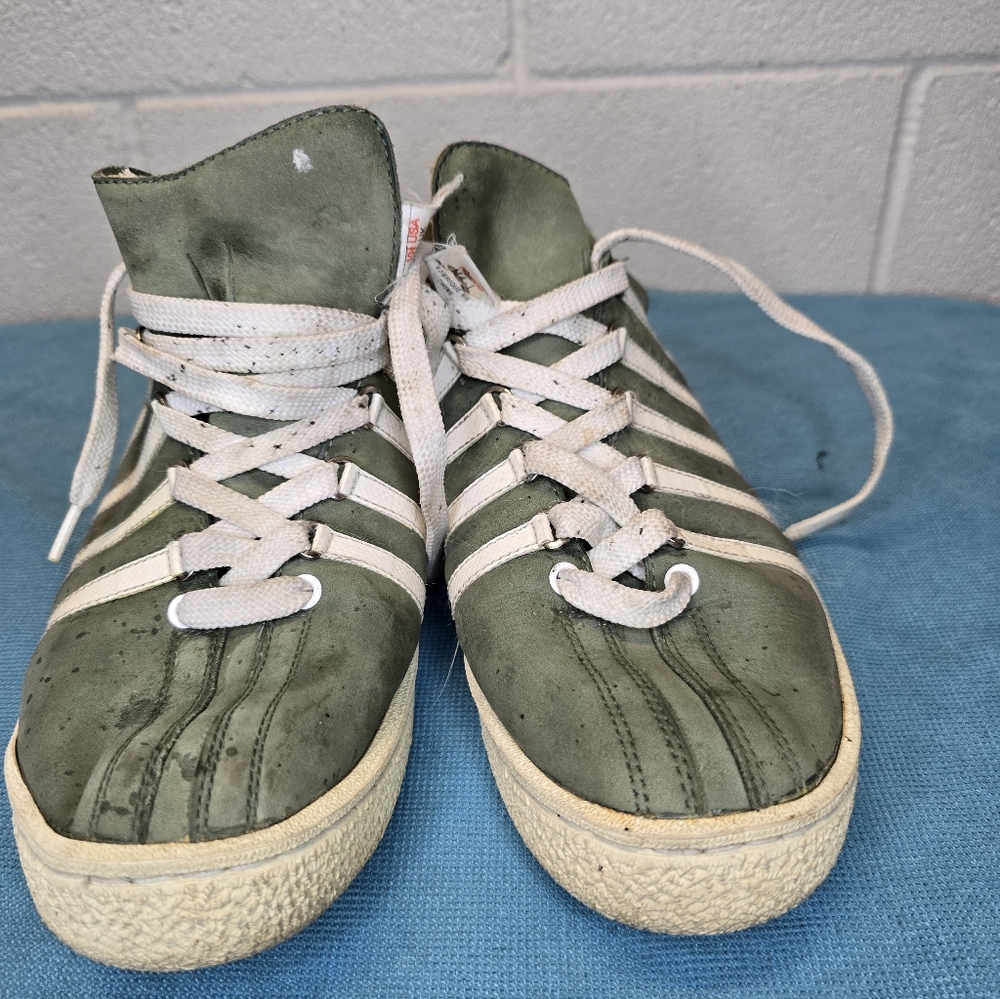 Green High-Top Sneakers with White Laces